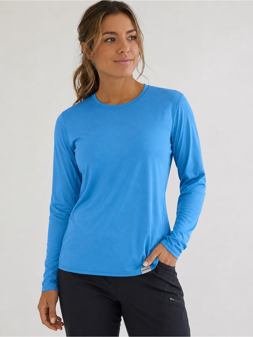 Patagonia Capilene Silkweight Blue Long Sleeve Performance Top Activewear